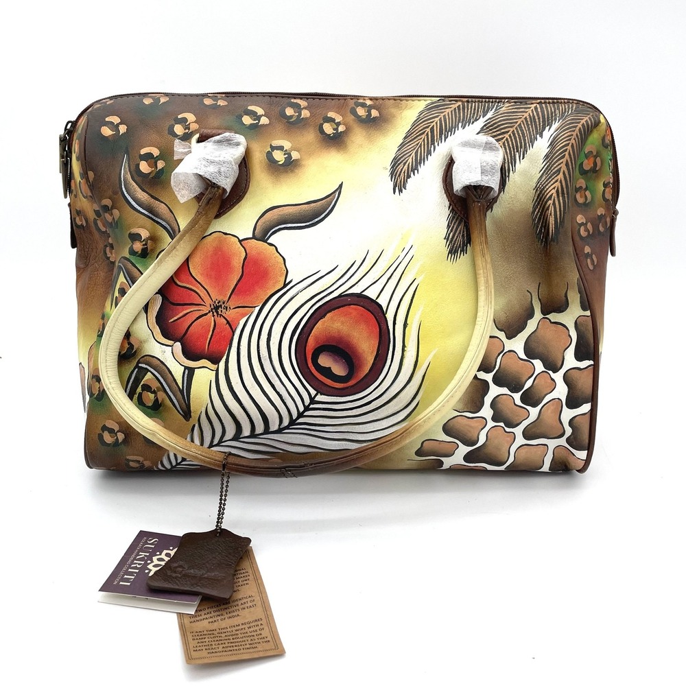 NWT Sukriti 100% Genuine Leather One of A Kind Hand Painted Handbag Kolkata